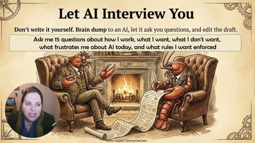 Let AI Interview You — "I'm building my AI identity file. Please ask me 15 questions..."