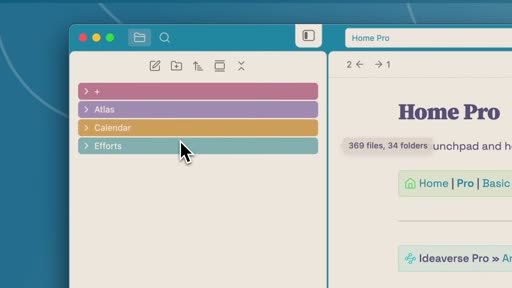 ACE folder structure — Obsidian sidebar